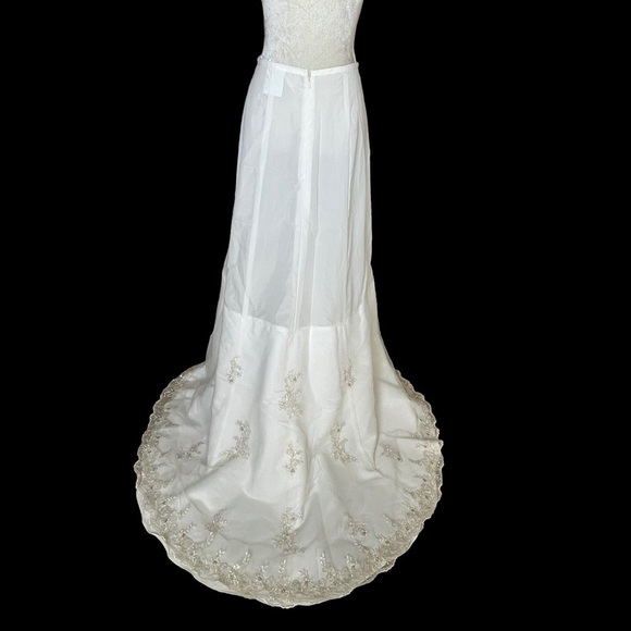 Wedding Dress Bridal Gown Ivory Gold Size 12 Convertible Two Length Embellished - Picture 12 of 16